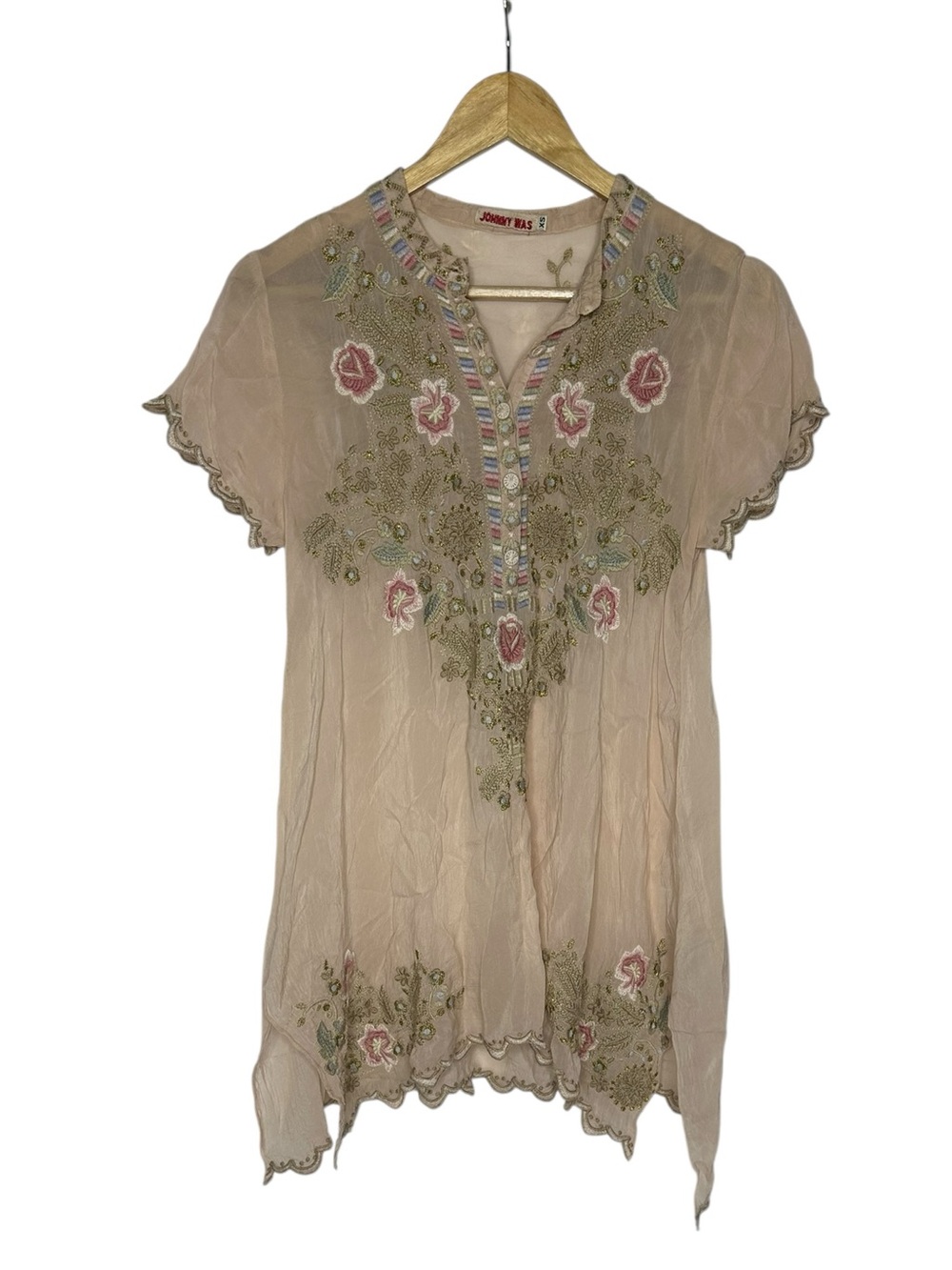 Like New Johnny Was Talum Embroidered Tunic Blouse XS